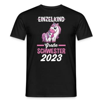 Einhorn Schwester 2023 - Männer T-Shirt - Schwarz - Vorne - AI Model Male 178 light (178cm)