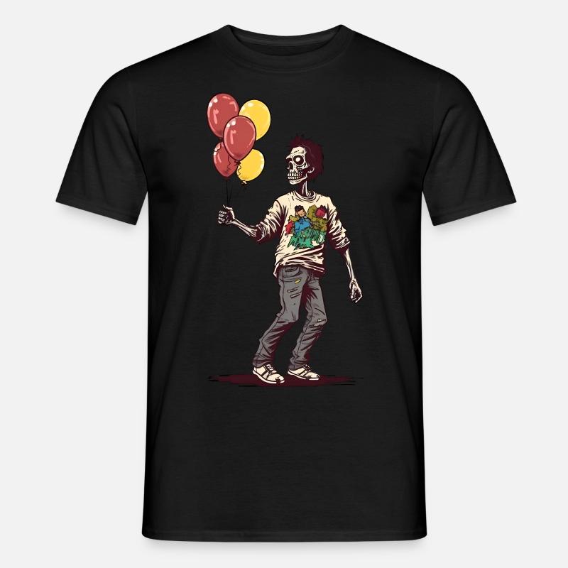 Zombie mit Luftballons - Männer T-Shirt - Schwarz
