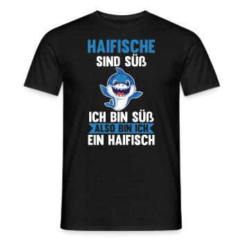 Fische Haifisch - Männer T-Shirt - Schwarz - Vorne - AI Model Male 178 light (178cm)
