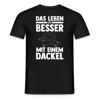 Hund Dackel - Männer T-Shirt - Schwarz - Vorne - AI Model Male 178 light (178cm)