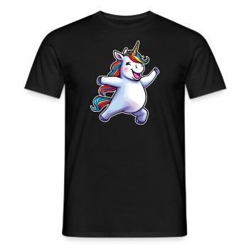 Cute funny dancing unicorn - Men's T-Shirt - black - Front - AI Model Male 178 light (178cm)