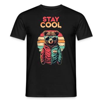 Chilling in bear style - Men's T-Shirt - black - Front - AI Model Male 178 light (178cm)