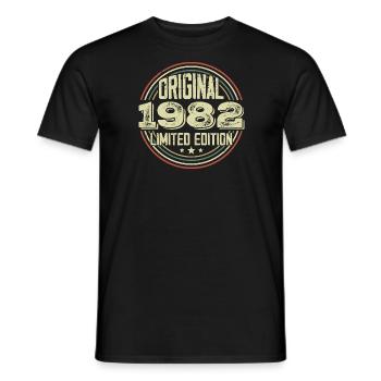 1982 Birthday Parties, ein legendärer Jahrgang - Männer T-Shirt - Schwarz - Vorne - AI Model Male 178 light (178cm)