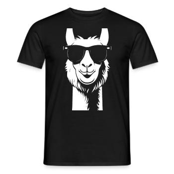 Lustiges Lama mit Sonnenbrille Coole Lamas - Männer T-Shirt - Schwarz - Vorne - AI Model Male 178 light (178cm)