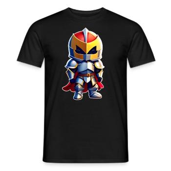 Niedlicher Ritter im Comic Style - Männer T-Shirt - Schwarz - Vorne - AI Model Male 178 light (178cm)