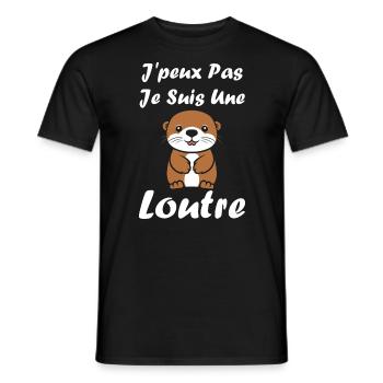 Humour petite loutre - T-shirt homme - noir - Devant - AI Model Male 178 light (178cm)