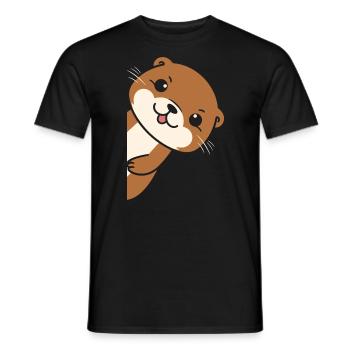 Humour petite loutre - T-shirt homme - noir - Devant - AI Model Male 178 light (178cm)