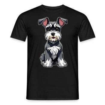 Mignon petit chien schnauzer - T-shirt homme - noir - Devant - AI Model Male 178 light (178cm)