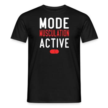 Mode Musculation Activé | Idée Cadeau - T-shirt homme - noir - Devant - AI Model Male 178 light (178cm)