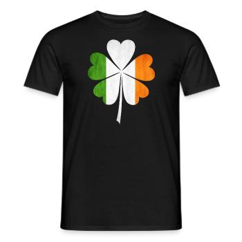 Trèfle irlandais aux couleurs du FLag irlandais - T-shirt homme - noir - Devant - AI Model Male 178 light (178cm)