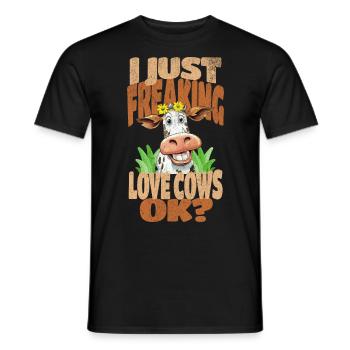 Cow Cows - Men's T-Shirt - black - Front - AI Model Male 178 light (178cm)