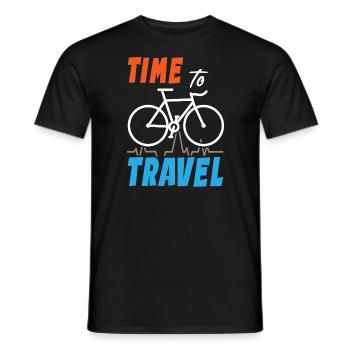 Time To Travel Bike - Men's T-Shirt - black - Front - AI Model Male 178 light (178cm)