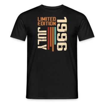July 1996 Birthday Gift 1996 July 1996 - Men's T-Shirt - black - Front - AI Model Male 178 light (178cm)