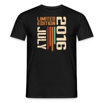 July 2016 Birthday Gift 2016 July 2016 - Men's T-Shirt - black - Front - AI Model Male 178 light (178cm)