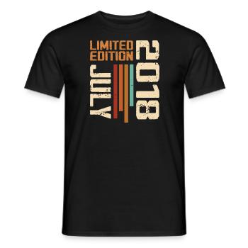 July 2018 Birthday Gift 2018 July 2018 - Men's T-Shirt - black - Front - AI Model Male 178 light (178cm)