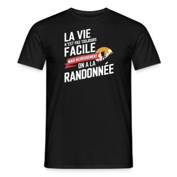 La vie n'est pas toujours facile, randonnée - T-shirt homme - noir - Devant - AI Model Male 178 light (178cm)