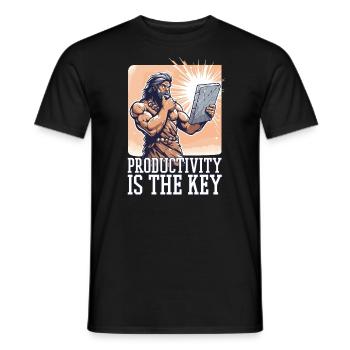 Clé de productivité Cadeau de l’homme des cavernes - T-shirt homme - noir - Devant - AI Model Male 178 light (178cm)