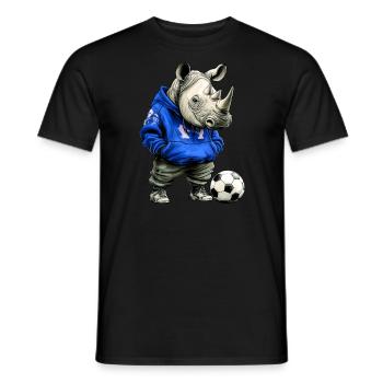 Rhinos Soccer / Soccer Rhinoceros - T-shirt homme - noir - Devant - AI Model Male 178 light (178cm)