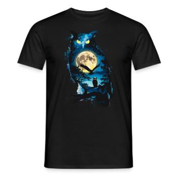 Niedliche Eule als Zauberer für einen Eulen Fans - Männer T-Shirt - Schwarz - Vorne - AI Model Male 178 light (178cm)
