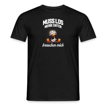 Muss los! Meine Enten brauchen mich... - Männer T-Shirt - Schwarz - Vorne - AI Model Male 178 light (178cm)