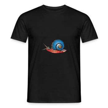 Psychedelic Snail - Men's T-Shirt - black - Front - AI Model Male 178 light (178cm)
