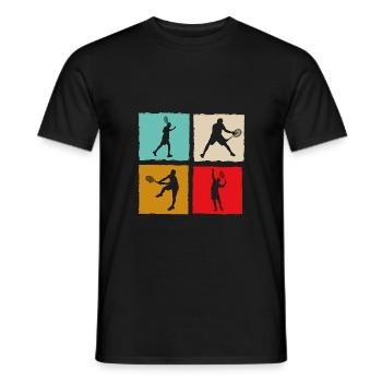 Tennis Tennis Player Retro Vintage - Men's T-Shirt - black - Front - AI Model Male 178 light (178cm)