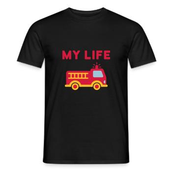 My life (Feuerwehrauto mit Leiter) - Männer T-Shirt - Schwarz - Vorne - AI Model Male 178 light (178cm)