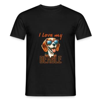 J’adore mon Beagle - T-shirt homme - noir - Devant - AI Model Male 178 light (178cm)