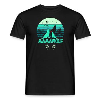 MamaWolf - Männer T-Shirt - Schwarz - Vorne - AI Model Male 178 light (178cm)