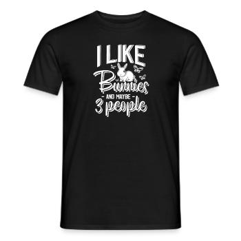 I Like Bunnies And Maybe 3 People - Men's T-Shirt - black - Front - AI Model Male 178 light (178cm)