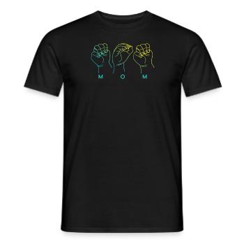 Maman en langue des signes américaine - T-shirt homme - noir - Devant - AI Model Male 178 light (178cm)