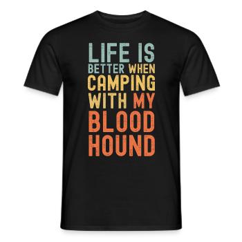 Bloodhound Camping rétro vintage - T-shirt homme - noir - Devant - AI Model Male 178 light (178cm)