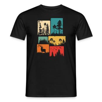 Wald Natur Bäume Outdoor Wildnis Wälder - Männer T-Shirt - Schwarz - Vorne - AI Model Male 178 light (178cm)