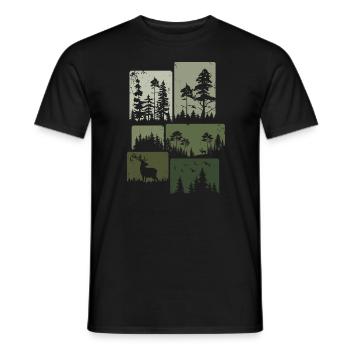 Wald Natur Bäume Outdoor Wildnis Wälder - Männer T-Shirt - Schwarz - Vorne - AI Model Male 178 light (178cm)