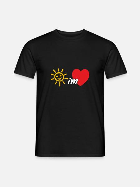 Sonne im Herzen, Sommer, Fröhlichkeit, Güte - Männer T-Shirt - Schwarz