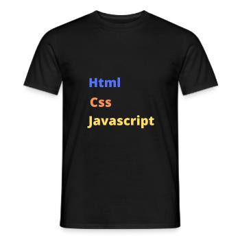 Html css javascript - T-shirt homme - noir - Devant - AI Model Male 178 light (178cm)