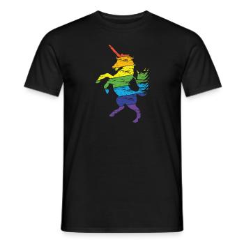 Arc en ciel Licorne - T-shirt homme - noir - Devant - AI Model Male 178 light (178cm)