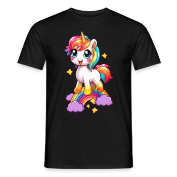Cute unicorn - Men's T-Shirt - black - Front - AI Model Male 178 light (178cm)