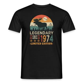 1974 legendary anniversaire Né en 1974 - T-shirt homme - noir - Devant - AI Model Male 178 light (178cm)