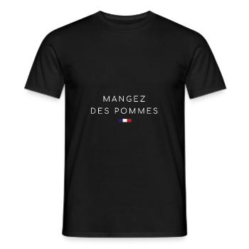 Mangez des pommes - T-shirt homme - noir - Devant - AI Model Male 178 light (178cm)