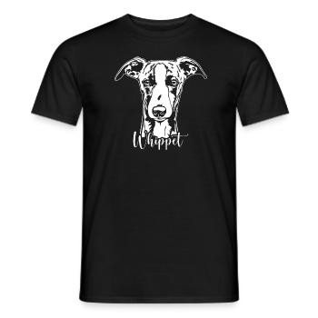 Whippet Portrait Dog Dogs Greyhounds Wilsigns - Men's T-Shirt - black - Front - AI Model Male 178 light (178cm)