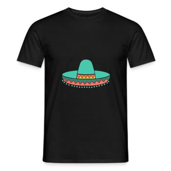 Strohhut Sombrero - Männer T-Shirt - Schwarz - Vorne - AI Model Male 178 light (178cm)