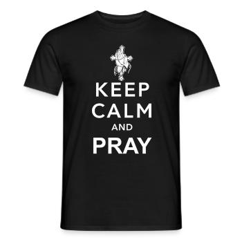 Stay calm and pray - Men's T-Shirt - black - Front - AI Model Male 178 light (178cm)