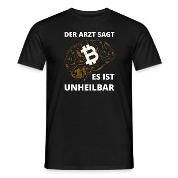 Bitcoin BTC Crypto Blockchain Münze Börse Coin - Männer T-Shirt - Schwarz - Vorne - AI Model Male 178 light (178cm)