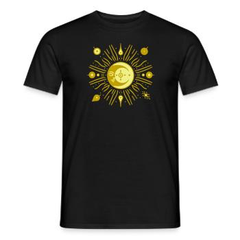 Soleil et Lune - croquis - T-shirt homme - noir - Devant - AI Model Male 178 light (178cm)