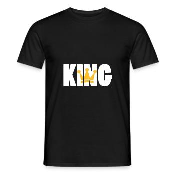 KING ! - Men's T-Shirt - black - Front - AI Model Male 178 light (178cm)