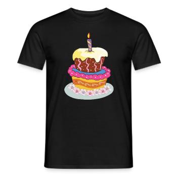Torte Geburtstag Geburtstagstorte Kuchen - Männer T-Shirt - Schwarz - Vorne - AI Model Male 178 light (178cm)