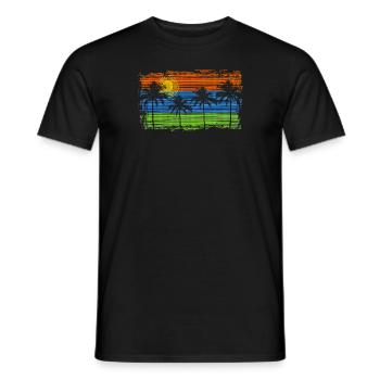Palms & Stripes - Men's T-Shirt - black - Front - AI Model Male 178 light (178cm)