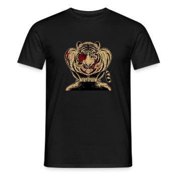 Tigre horreur monstre jungle halloween monstre - T-shirt homme - noir - Devant - AI Model Male 178 light (178cm)