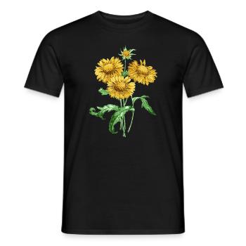 Sommerblume mit gelben Blüten - Männer T-Shirt - Schwarz - Vorne - AI Model Male 178 light (178cm)